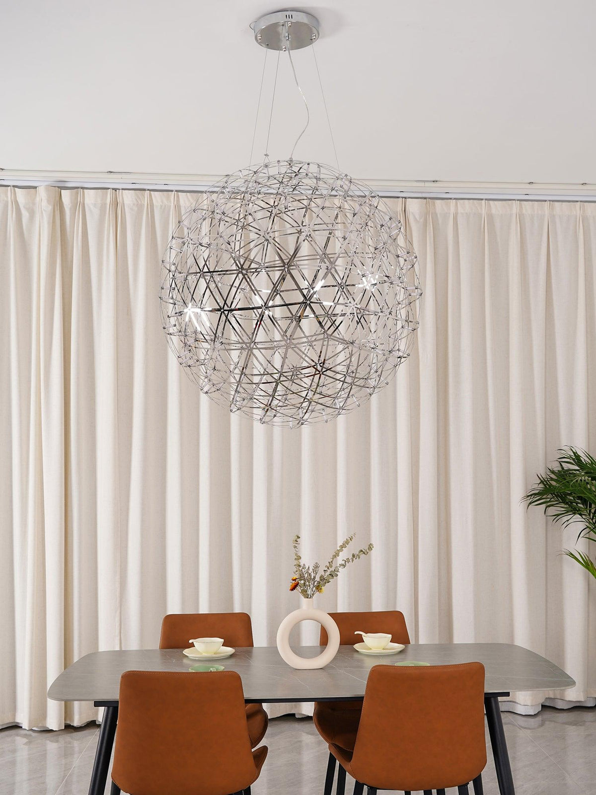 Spark Ball Pendant Light — Silver Finish