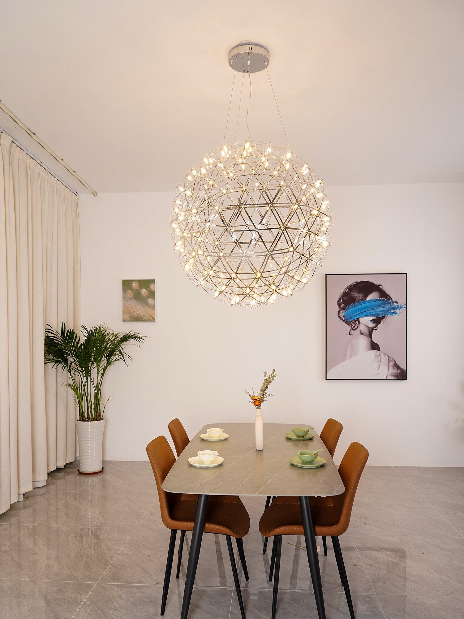 Spark Ball Pendant Light — Silver Finish