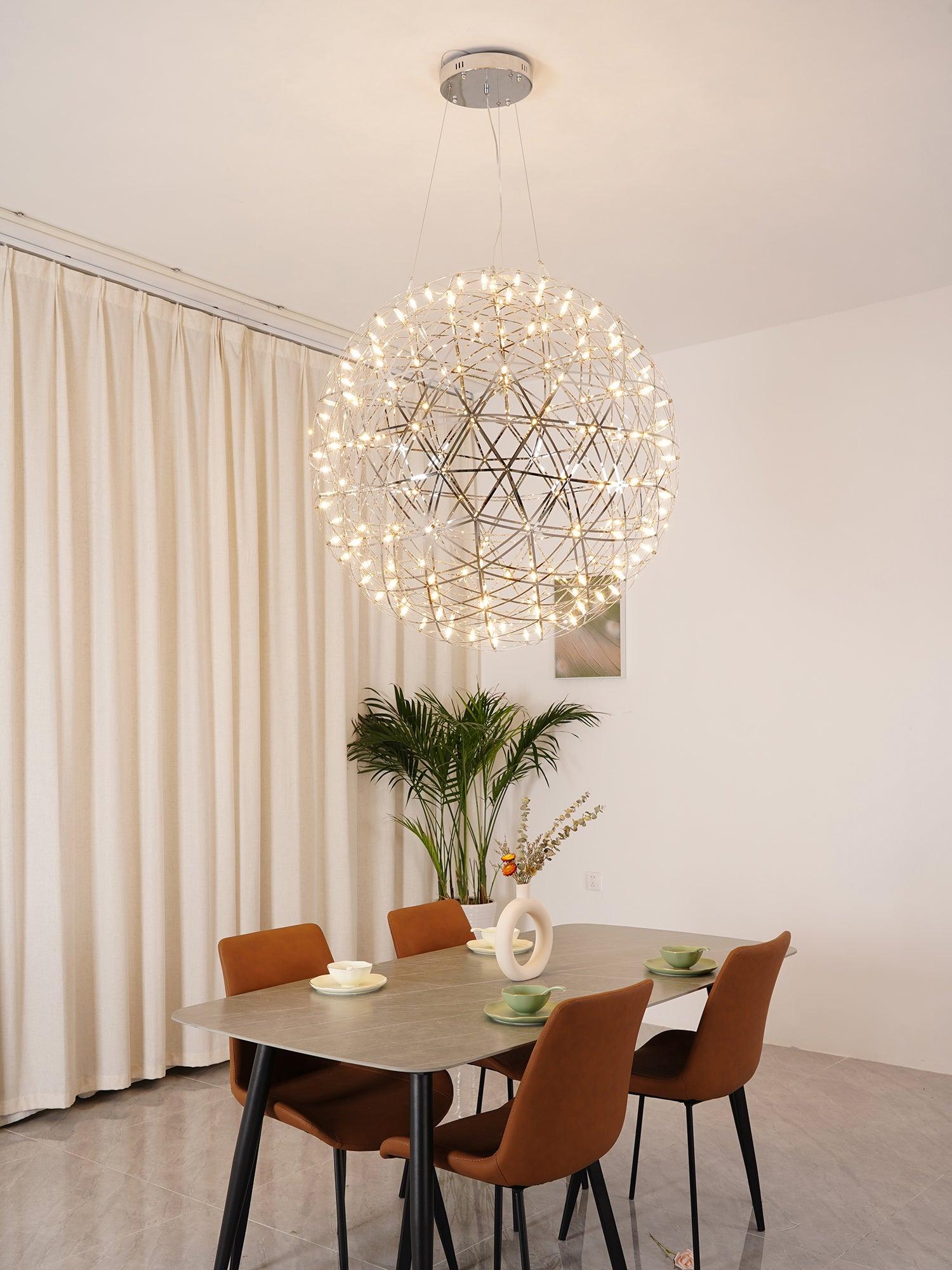 Spark Ball Pendant Light — Silver Finish