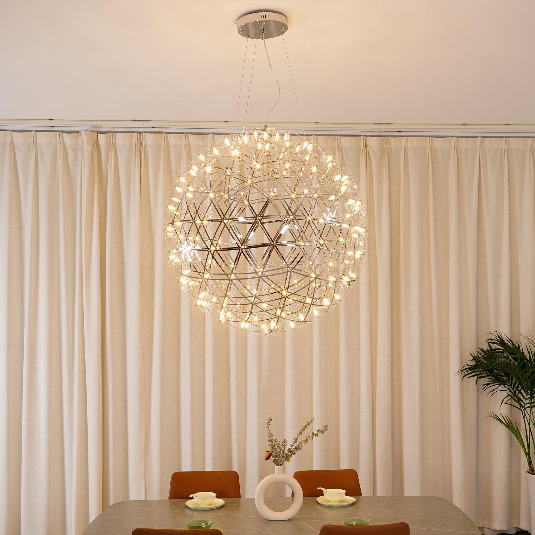 Spark Ball Pendant Light — Silver Finish