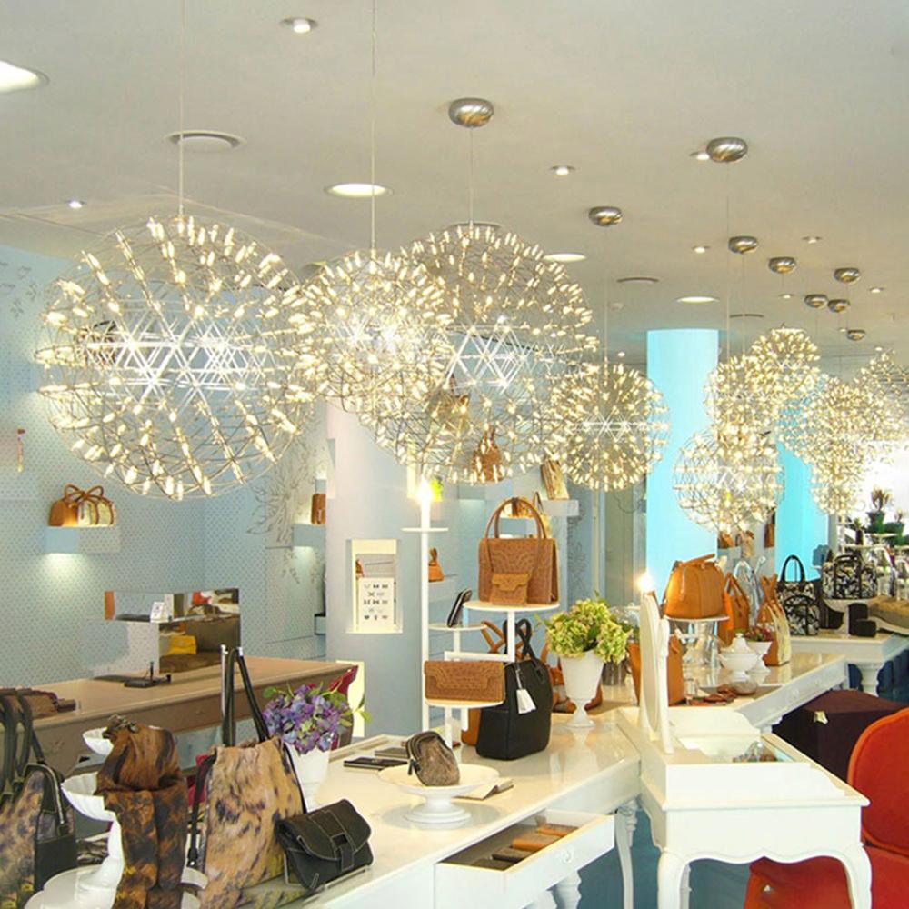 Spark Ball Pendant Light — Silver Finish