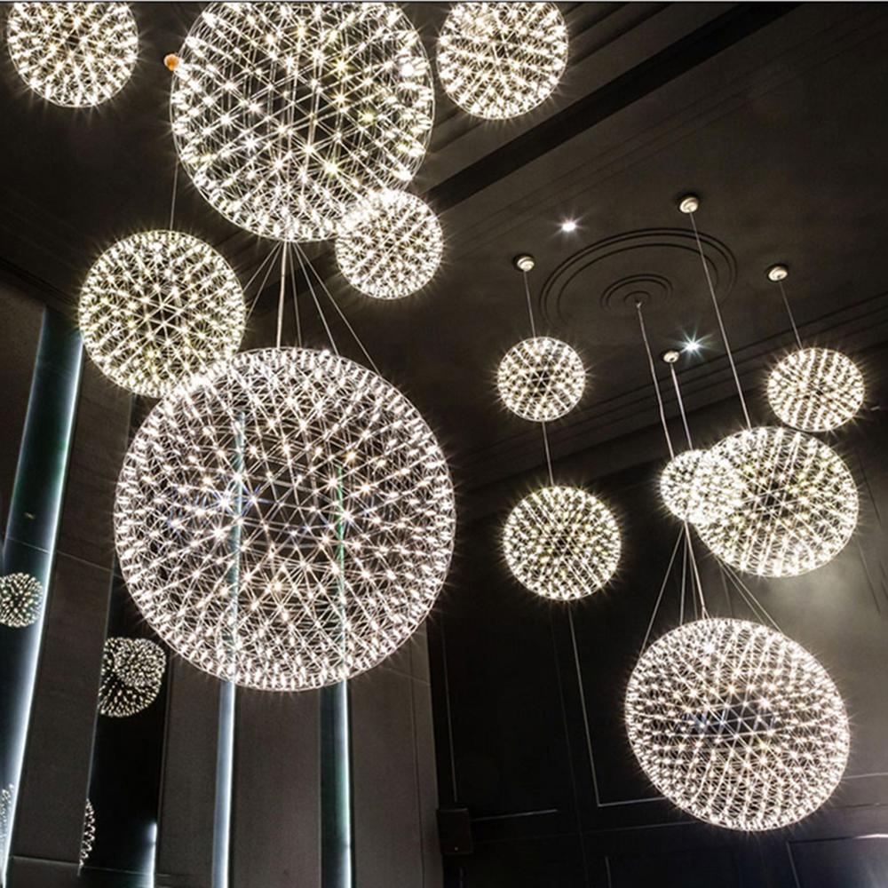 Spark Ball Pendant Light — Silver Finish
