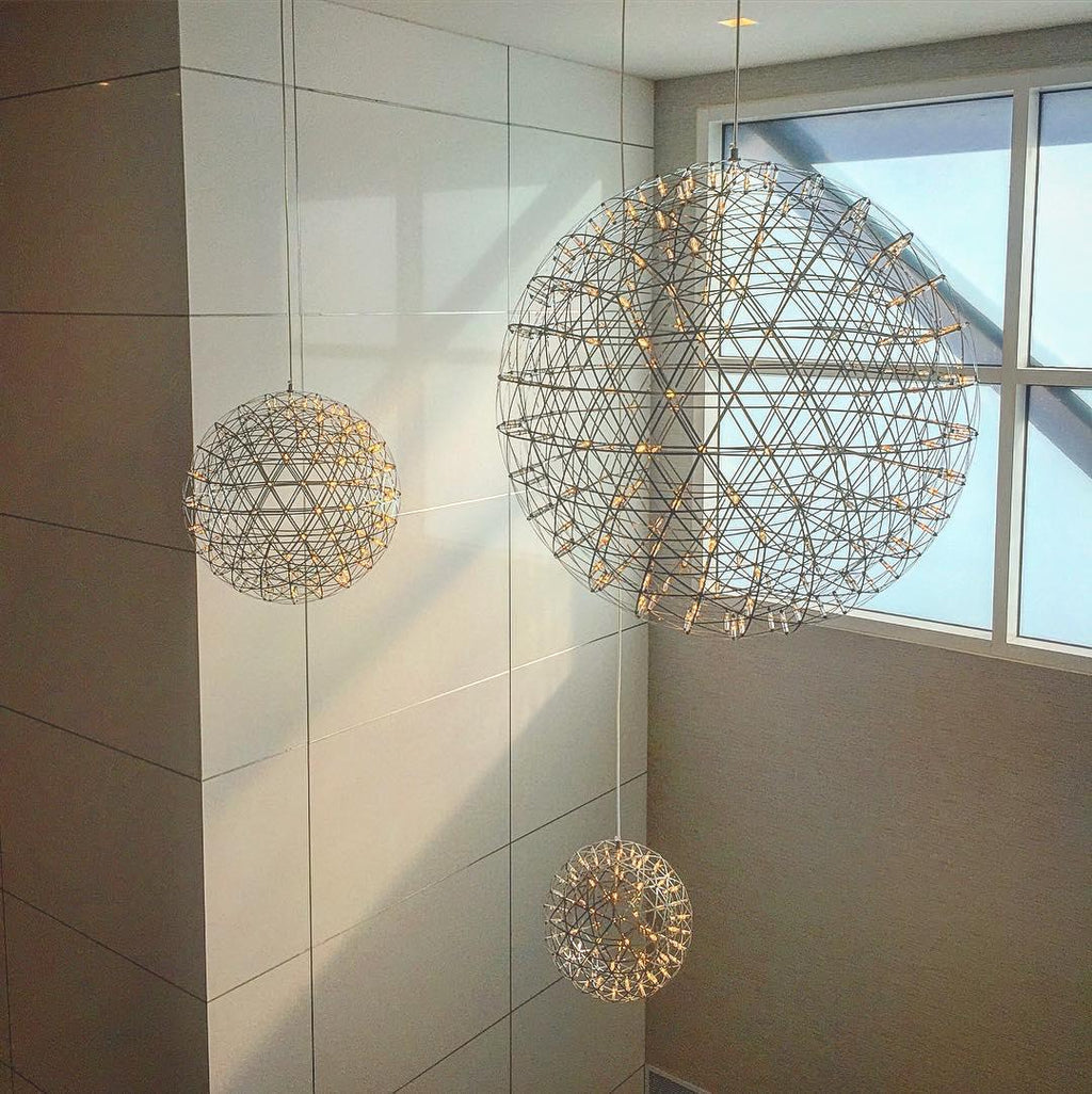 Spark Ball Pendant Light — Silver Finish