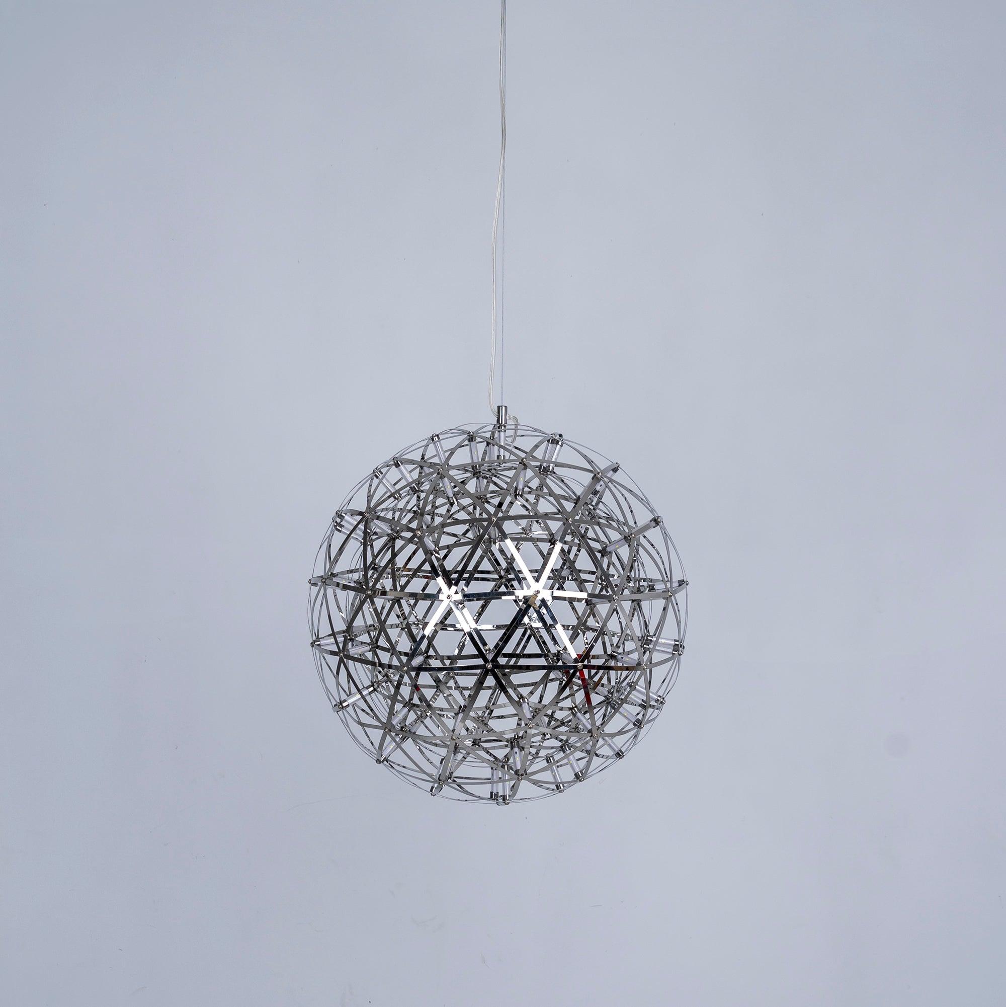 Spark Ball Pendant Light — Silver Finish