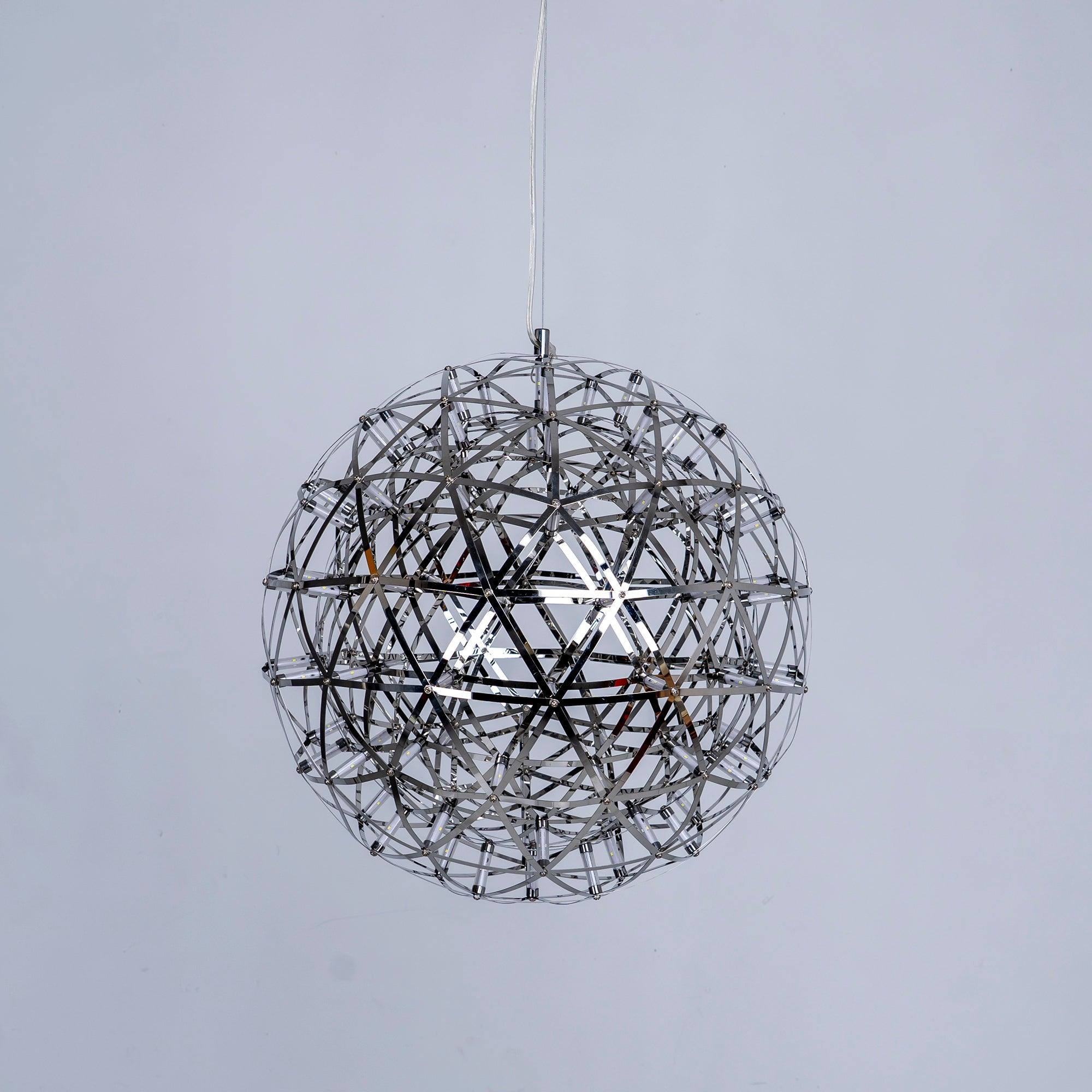 Spark Ball Pendant Light — Silver Finish