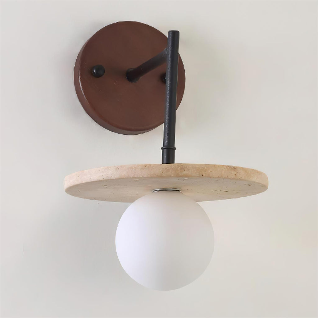 Minimalistyczna drewniana lampa ścienna Vantor — światło G9 podłączane na stałe, orzech i czerń