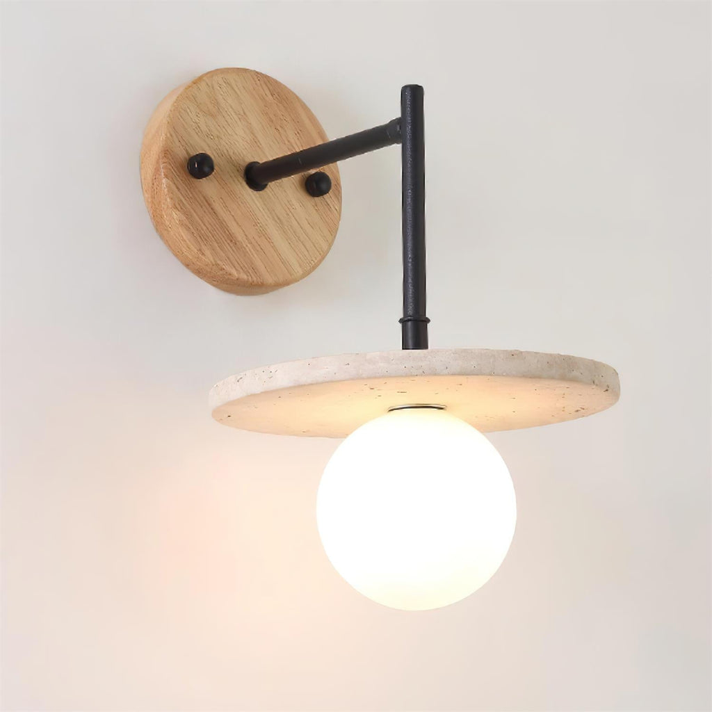 Minimalistyczna drewniana lampa ścienna Vantor — światło G9 podłączane na stałe, orzech i czerń