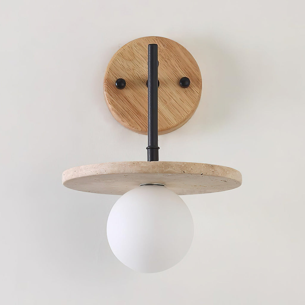 Minimalistyczna drewniana lampa ścienna Vantor — światło G9 podłączane na stałe, orzech i czerń