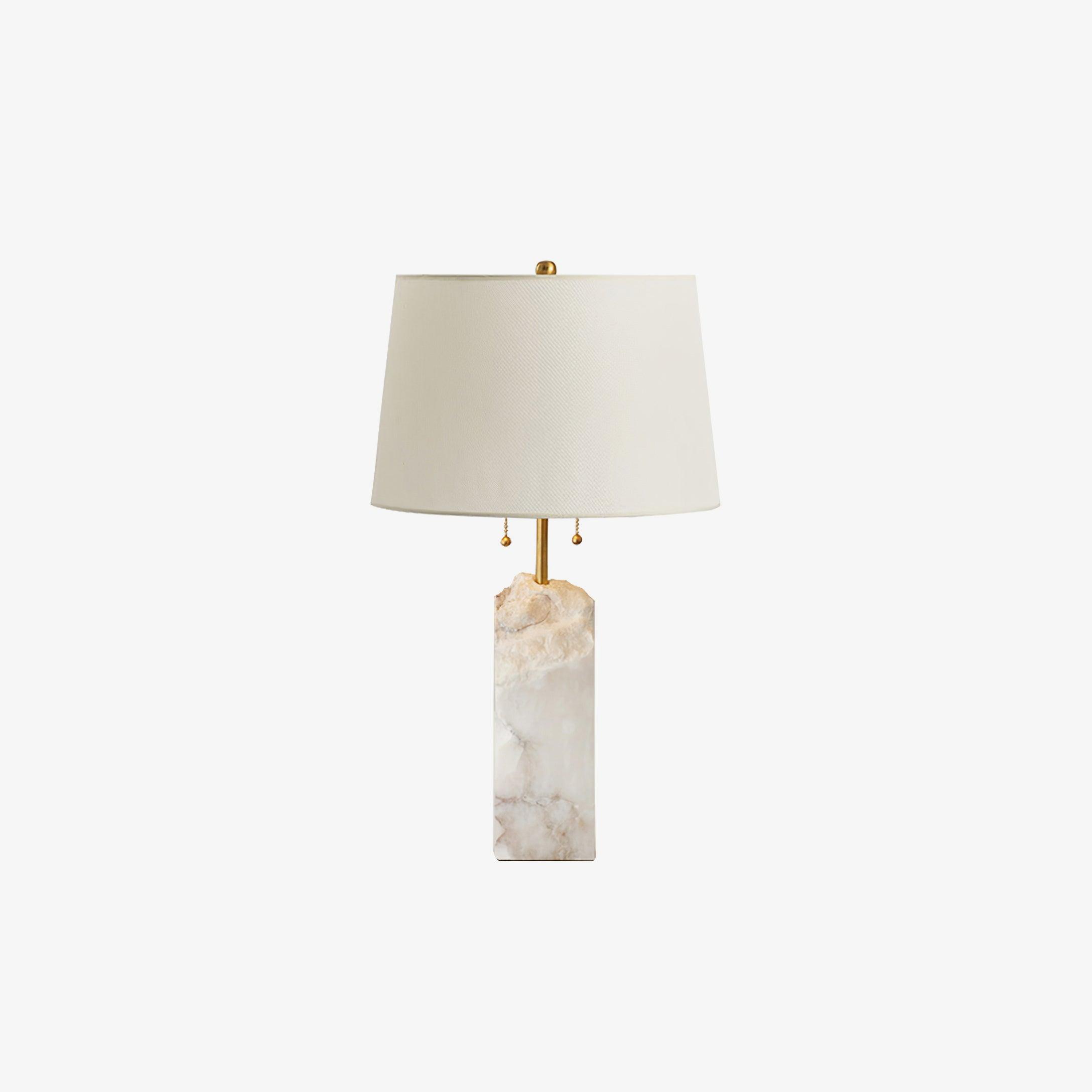 Candeeiro de mesa Raw Alabaster — Abajur cónico em linho natural