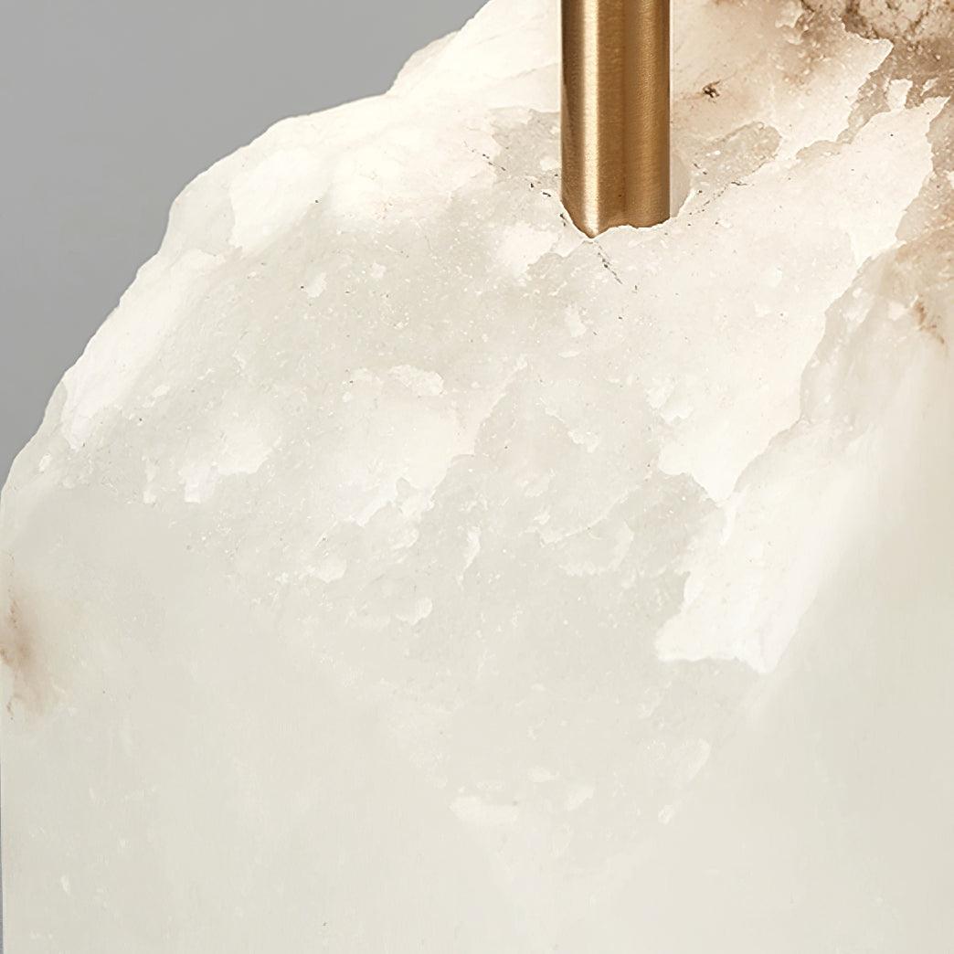 Candeeiro de mesa Raw Alabaster — Abajur cónico em linho natural