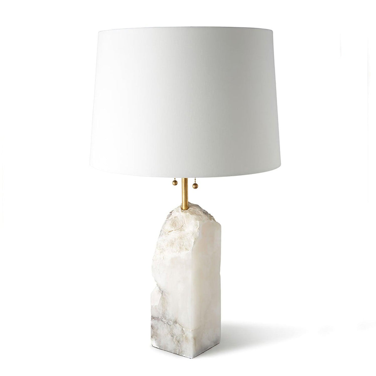 Candeeiro de mesa Raw Alabaster — Abajur cónico em linho natural