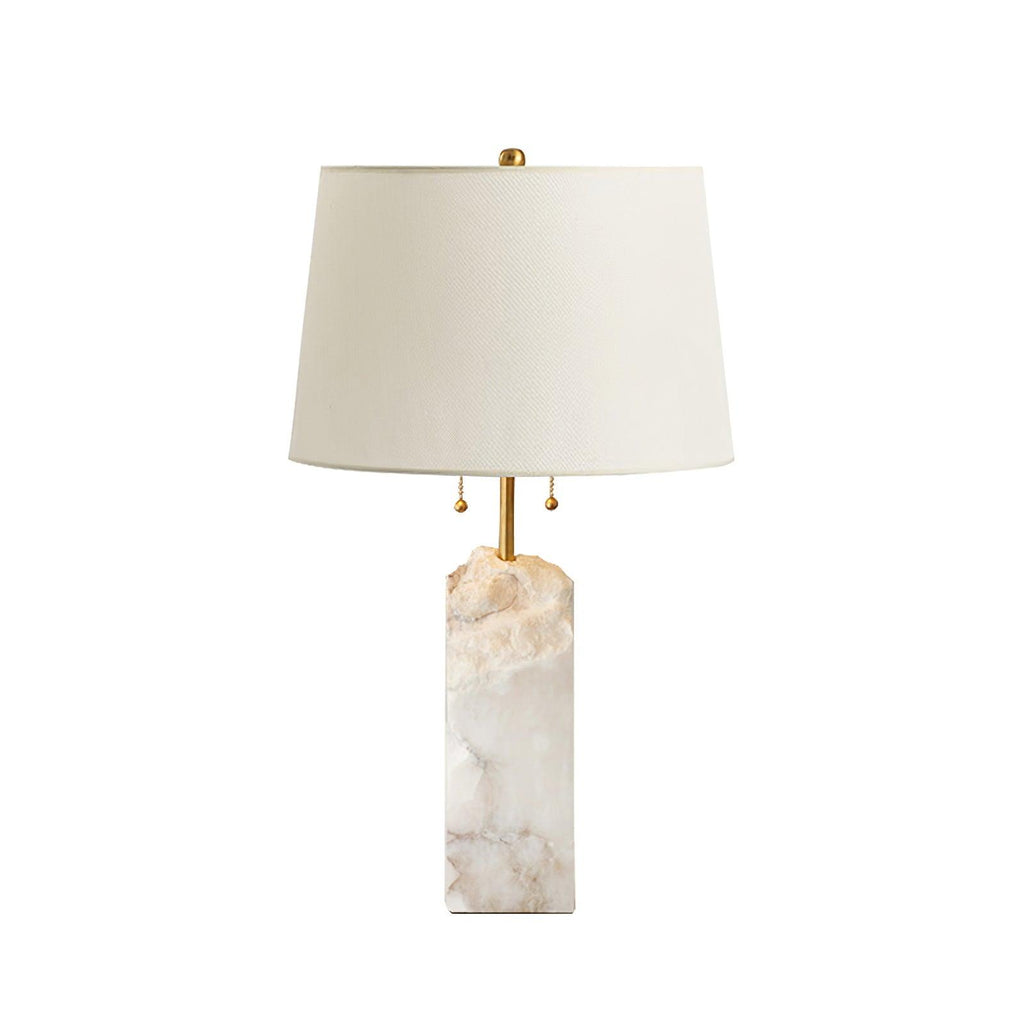Candeeiro de mesa Raw Alabaster — Abajur cónico em linho natural