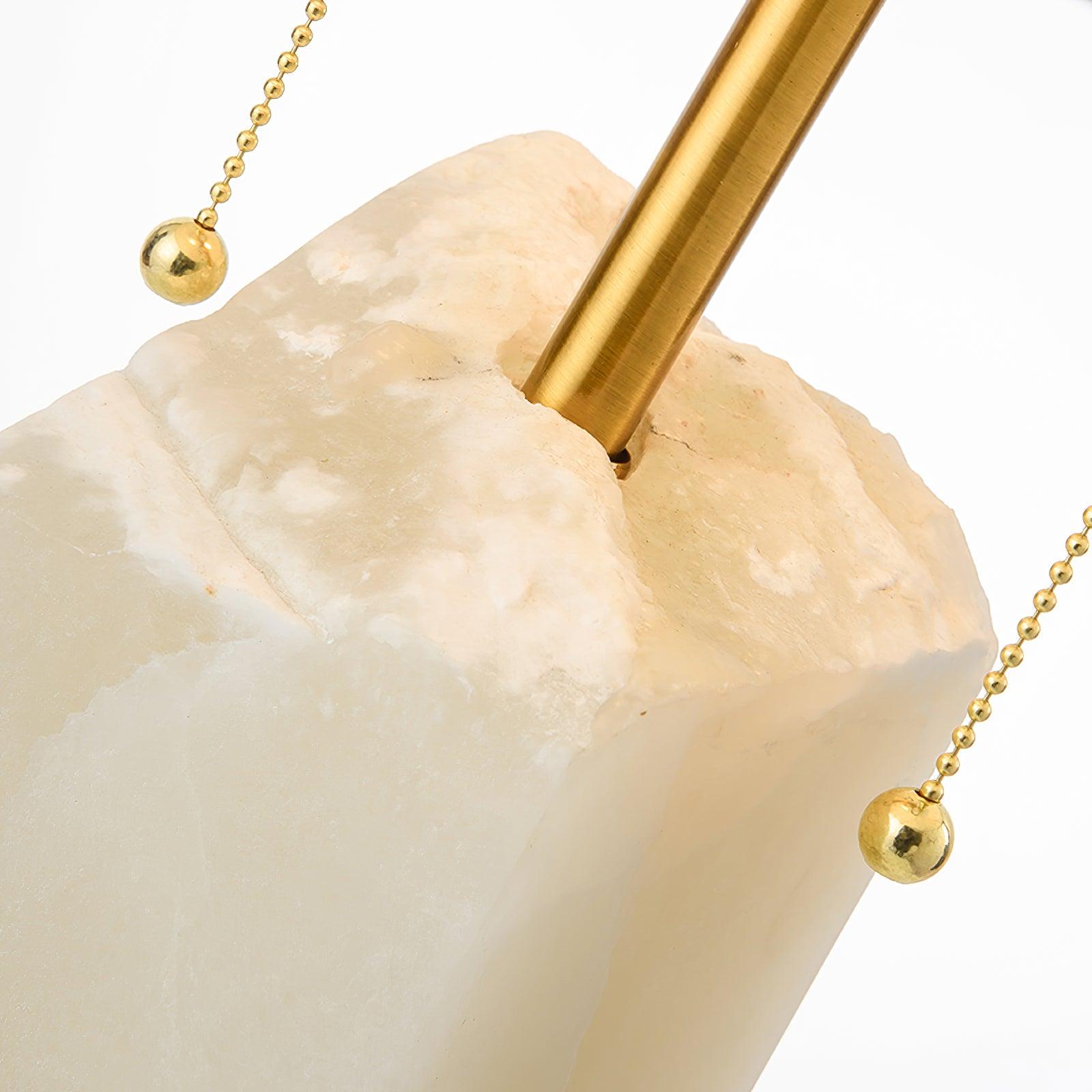 Candeeiro de mesa Raw Alabaster — Abajur cónico em linho natural