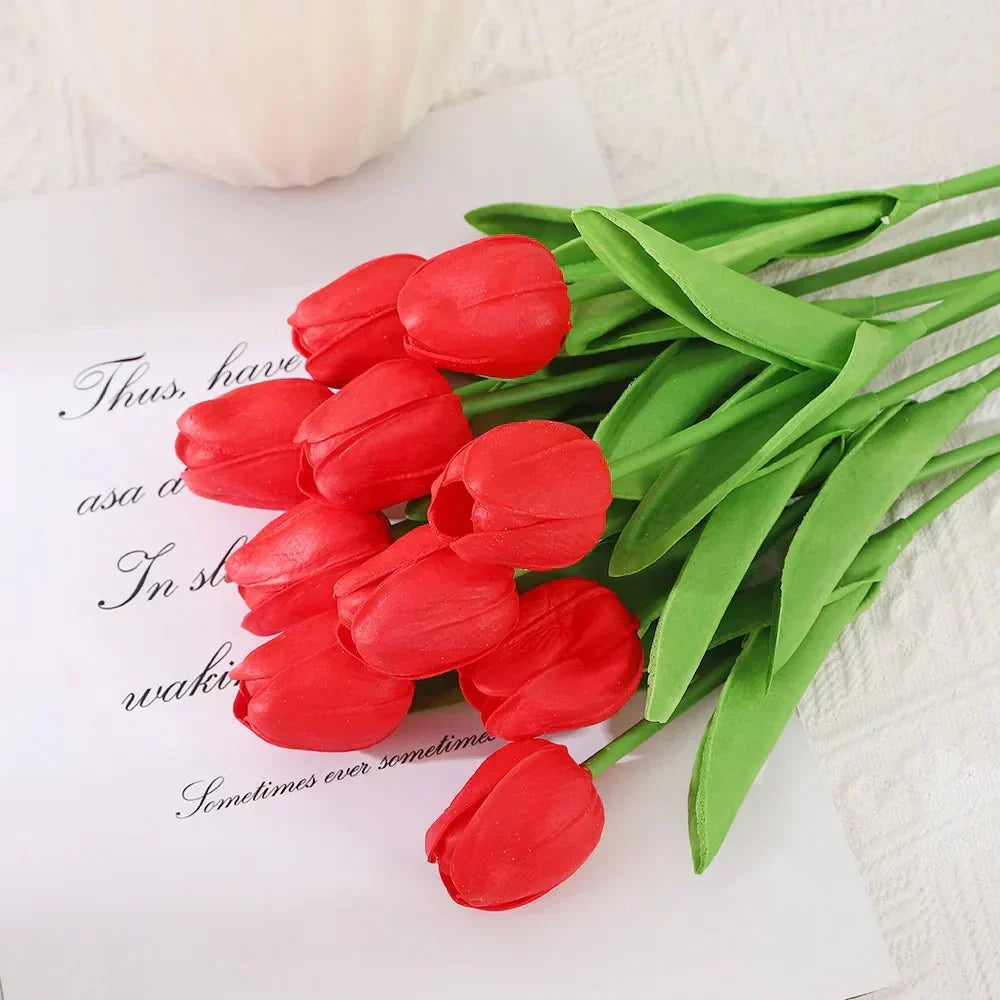 Realistische künstliche Lumina-Tulpen für Liebhaber stilvoller Wohnraumdekoration, pflegeleicht