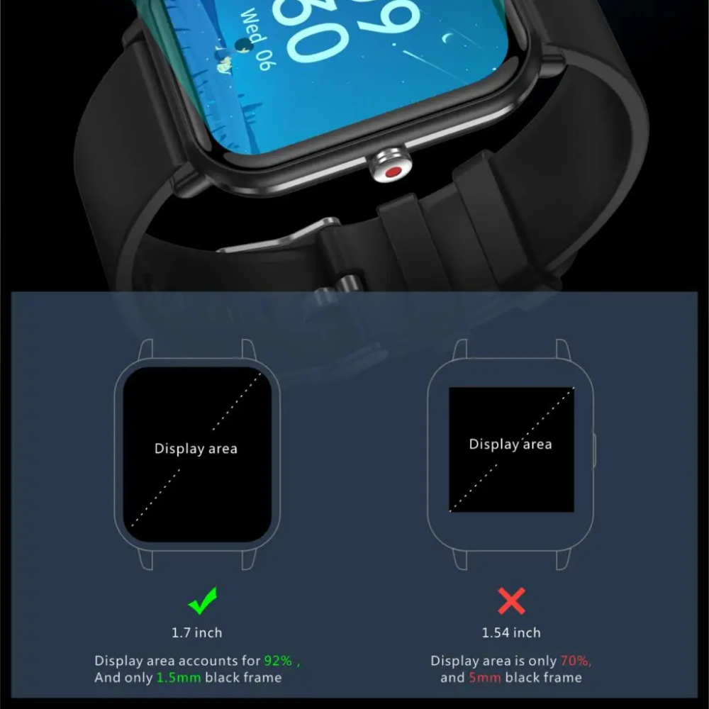 Montre intelligente étanche de sport pour la pression artérielle au poignet 2024 compatible Android iOS