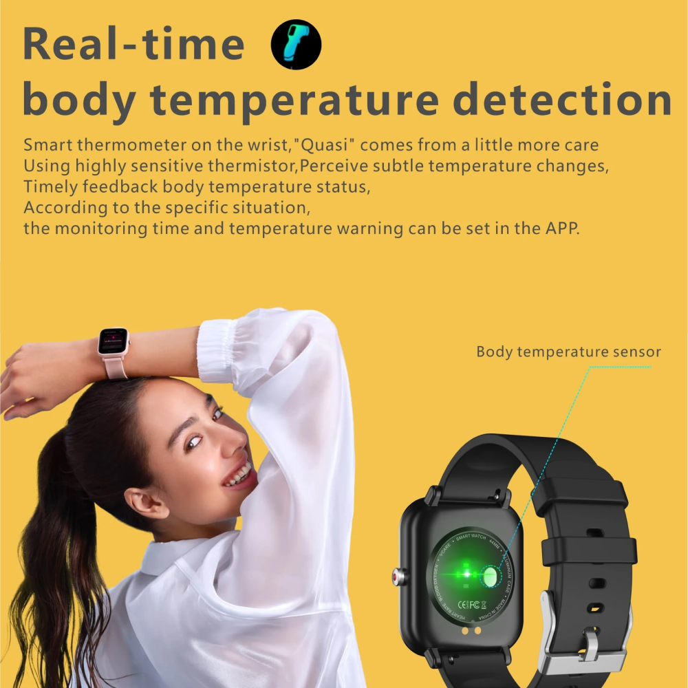 Montre intelligente étanche de sport pour la pression artérielle au poignet 2024 compatible Android iOS