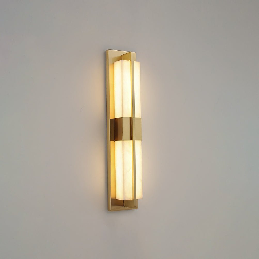 Lampada da parete LED Caspian in alabastro e ottone