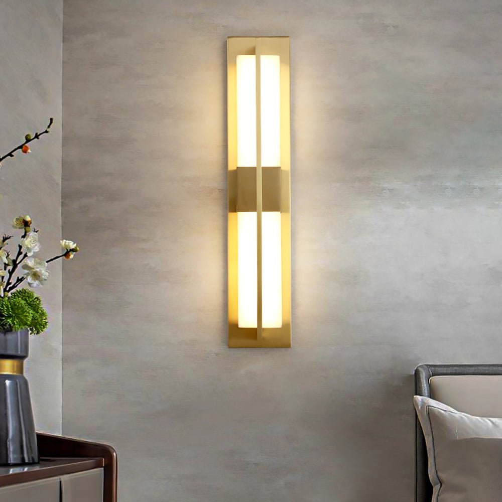 Lampada da parete LED Caspian in alabastro e ottone