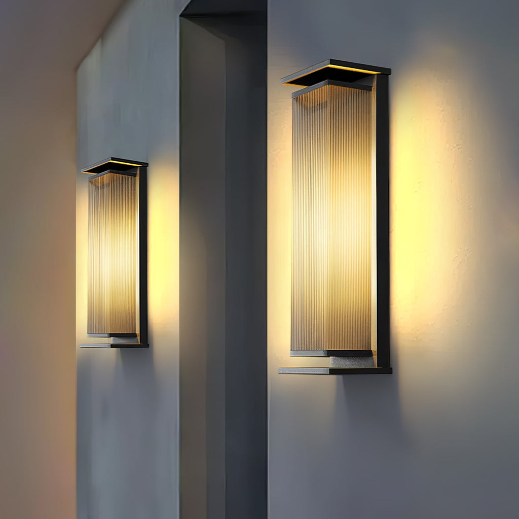 Nowoczesna prostokątna zewnętrzna lampa ścienna