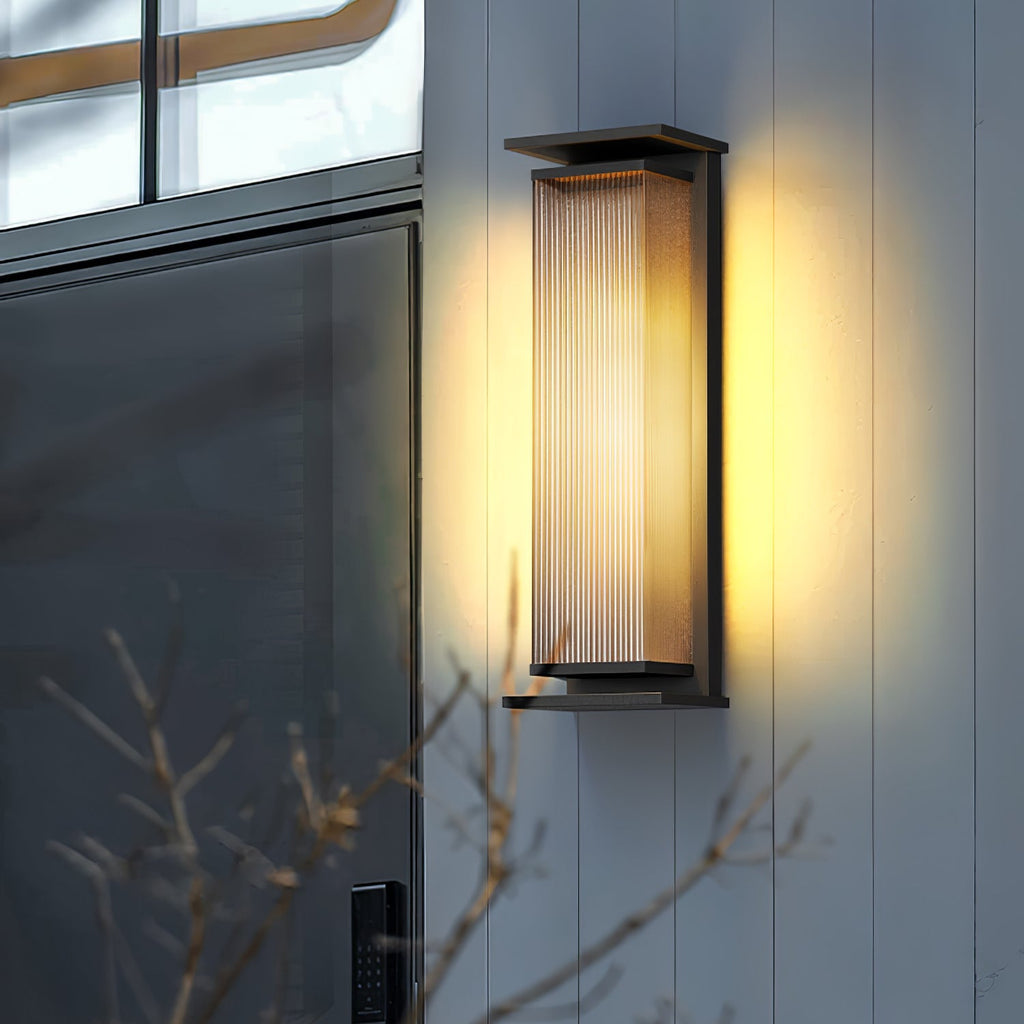 Nowoczesna prostokątna zewnętrzna lampa ścienna