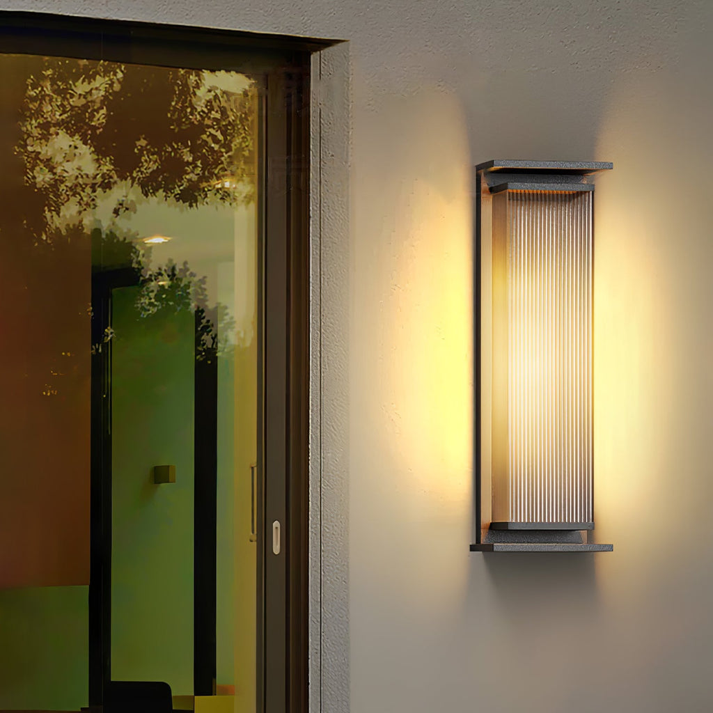Nowoczesna prostokątna zewnętrzna lampa ścienna