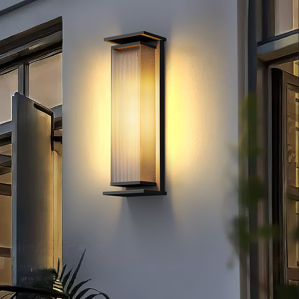 Nowoczesna prostokątna zewnętrzna lampa ścienna