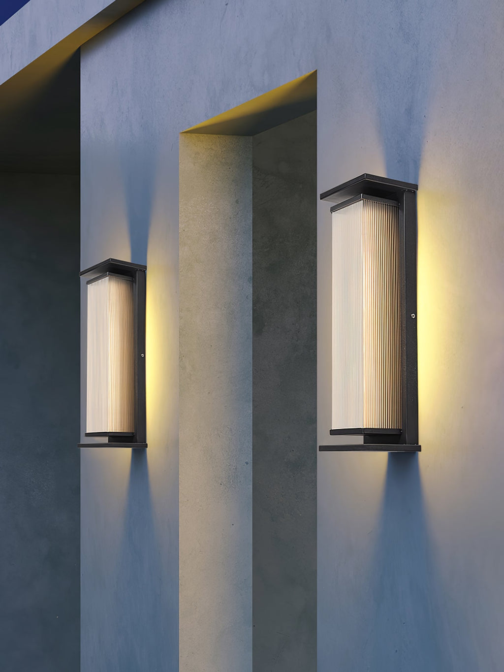 Nowoczesna prostokątna zewnętrzna lampa ścienna