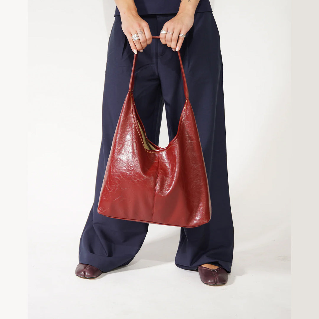 حقيبة توت فينتاج سكارليت متضررة (طقم متناسق)