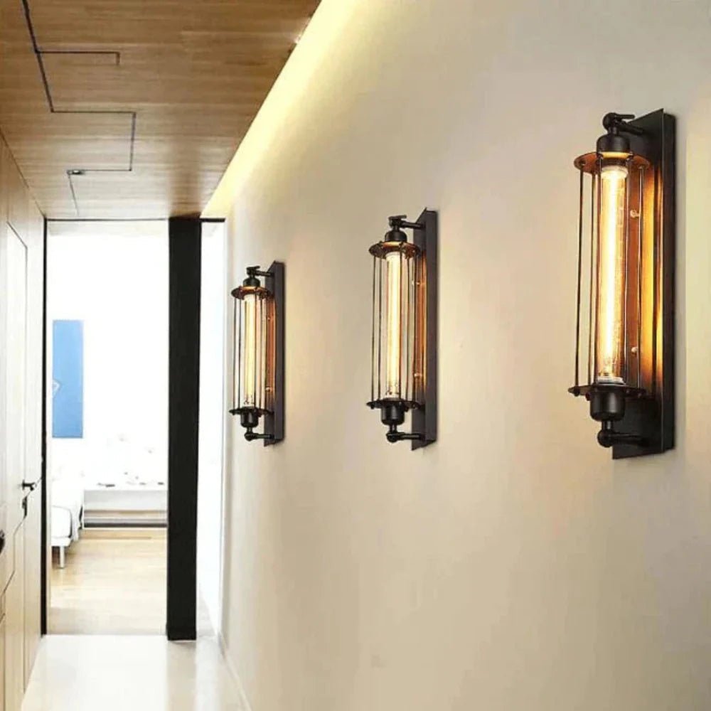 Vintage LED fali lámpa meleg fényű és klasszikus fém dizájnnal