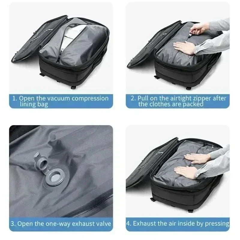 AeroFlex Compressible Laptop Backpack For Travelers Ultra Lightweight Organizer