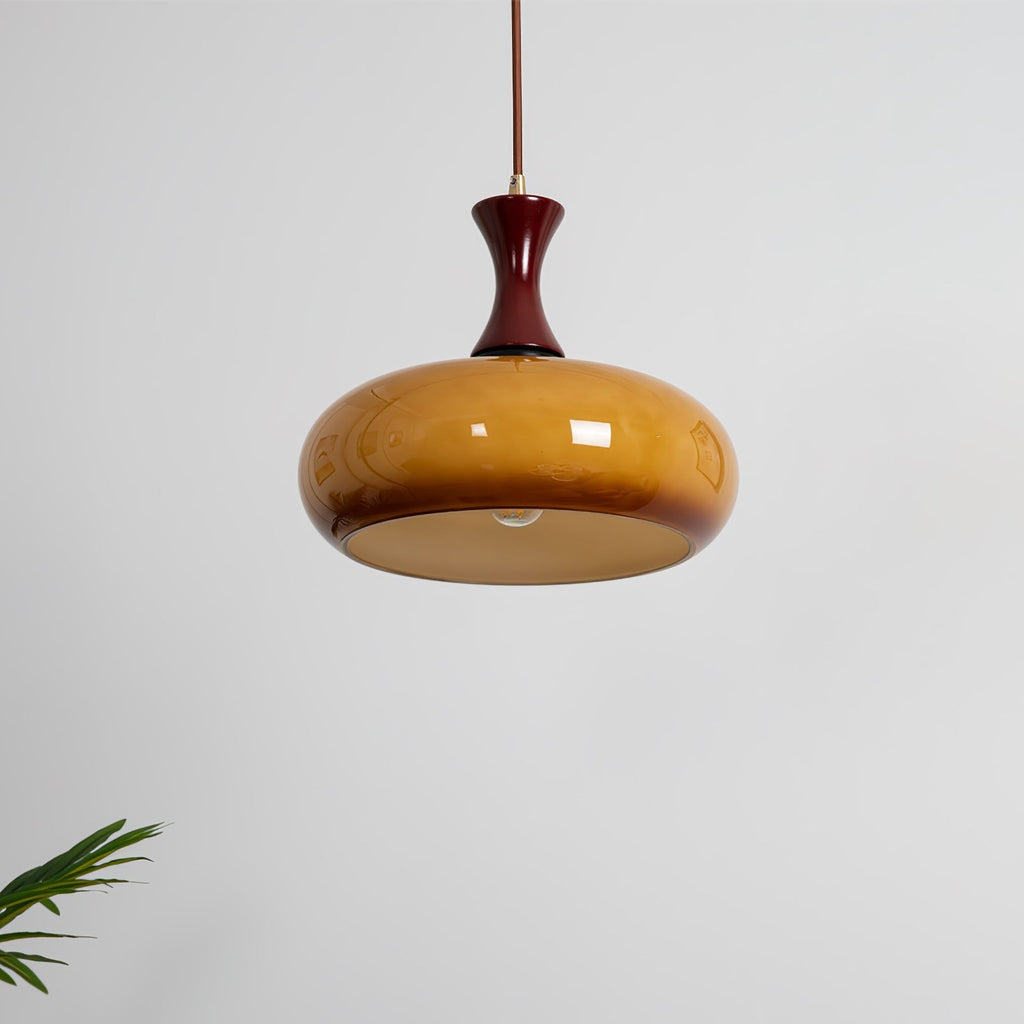 Arisha Vintage Glass Pendant Light — Hardwire LED Ceiling Mount, 5–10㎡