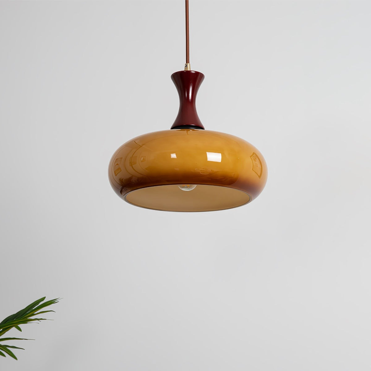 Arisha Vintage Glass Pendant Light — Hardwire LED Ceiling Mount, 5–10㎡