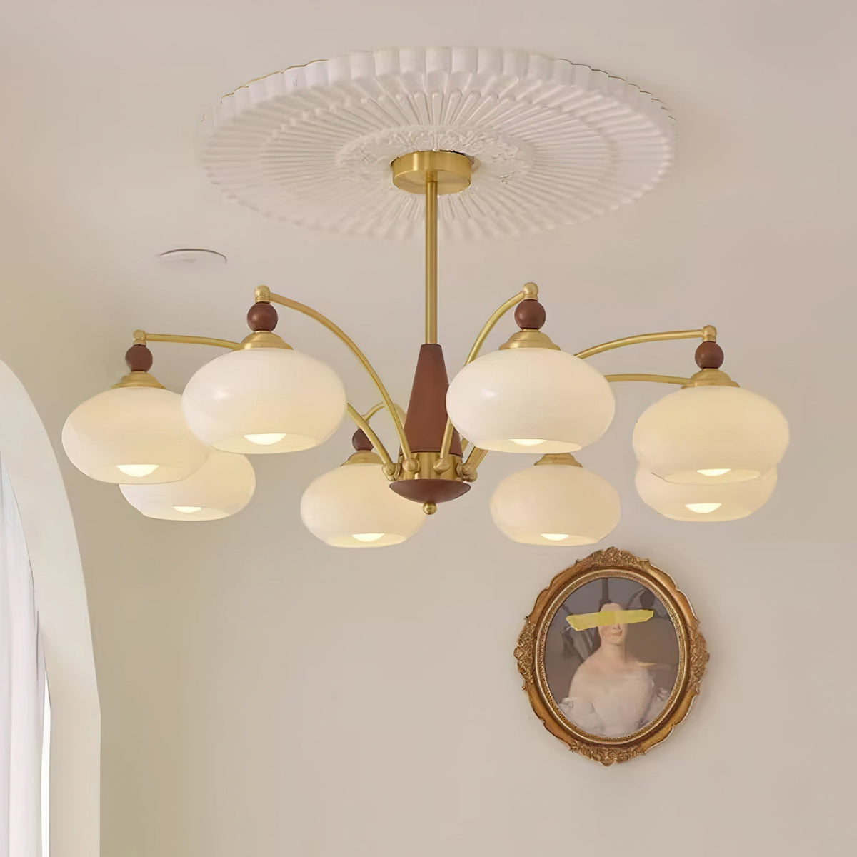Plafonnier suspendu vintage Charlotte à plusieurs branches