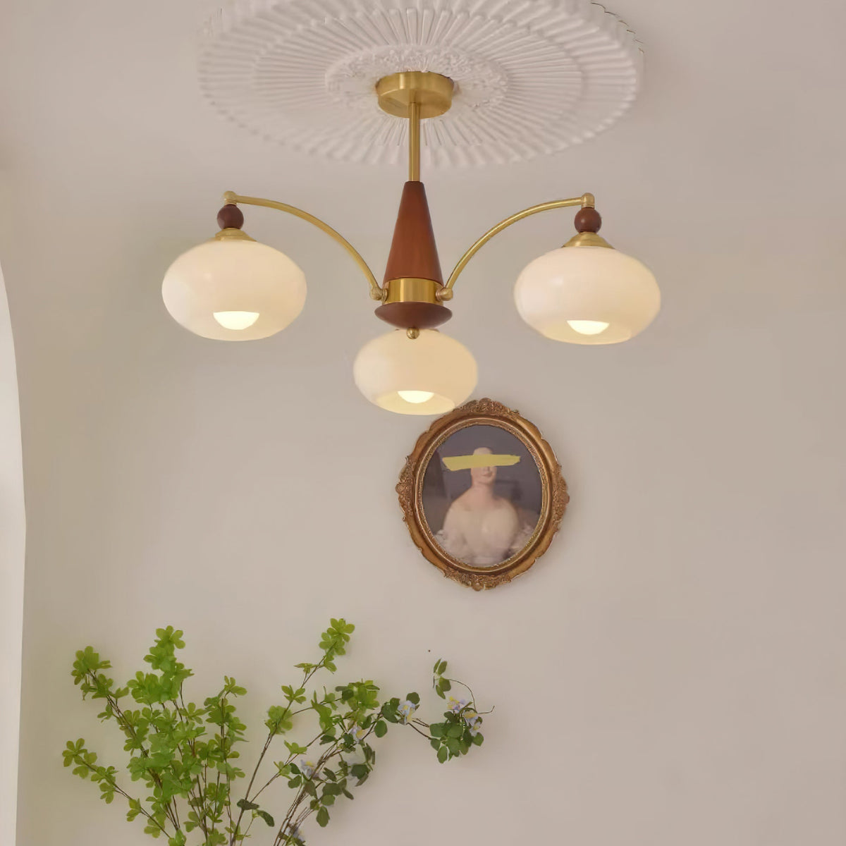 Plafonnier suspendu vintage Charlotte à plusieurs branches