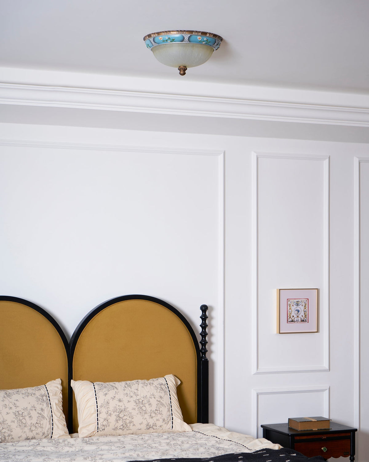 Luz de teto encastrada floral retro — acabamento em resina azul