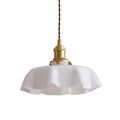 Maribela Glass Flower Pendant Light In Cream Vintage Glow