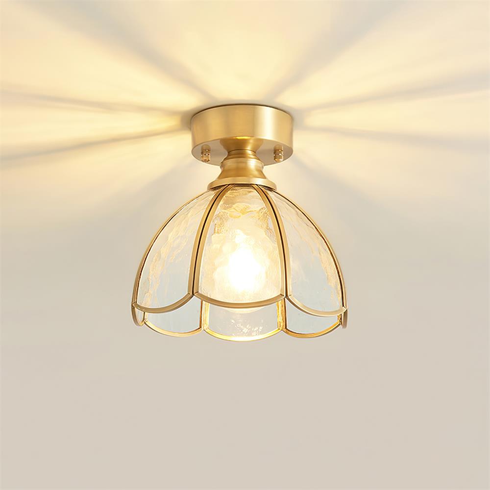 Plafoniera Civelle — Paralume in vetro colorato in stile Tiffany