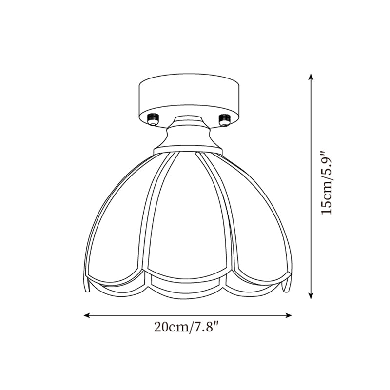 Plafoniera Civelle — Paralume in vetro colorato in stile Tiffany