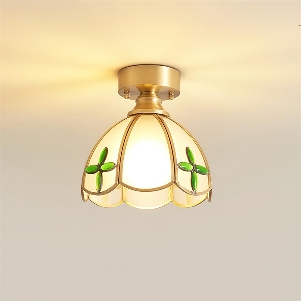 Plafoniera Civelle — Paralume in vetro colorato in stile Tiffany