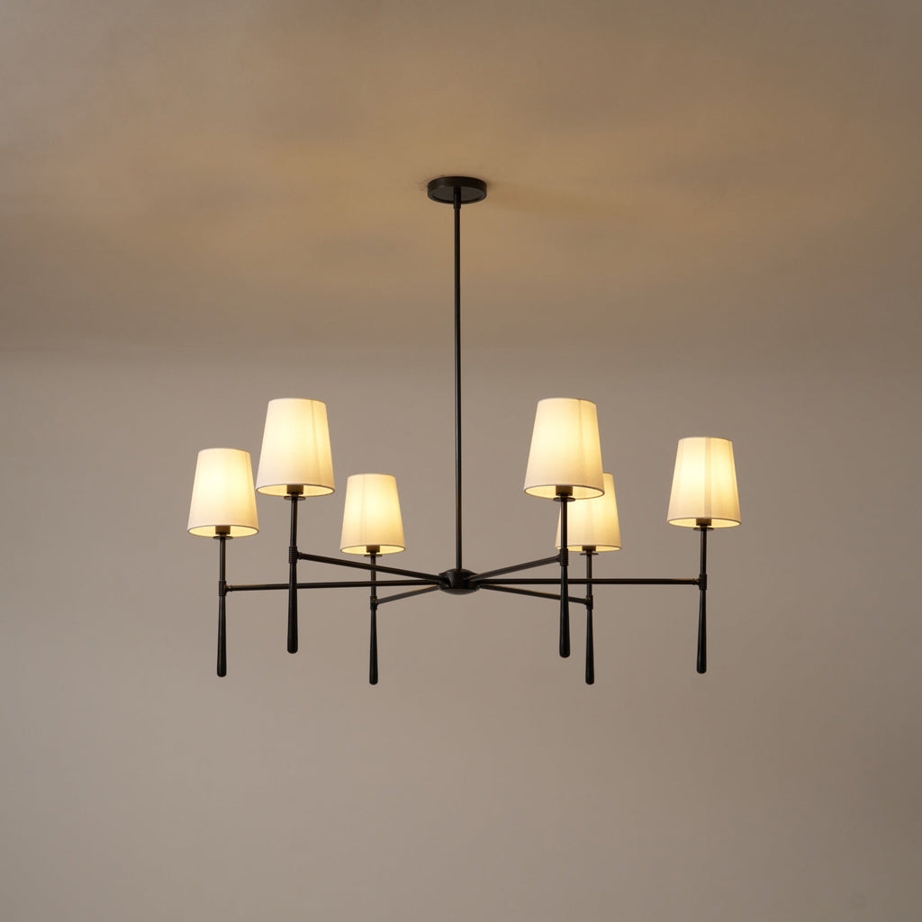 Valea ljuskronhuvud 4/6 - avsmalnande pendellampa i midcentury-stil