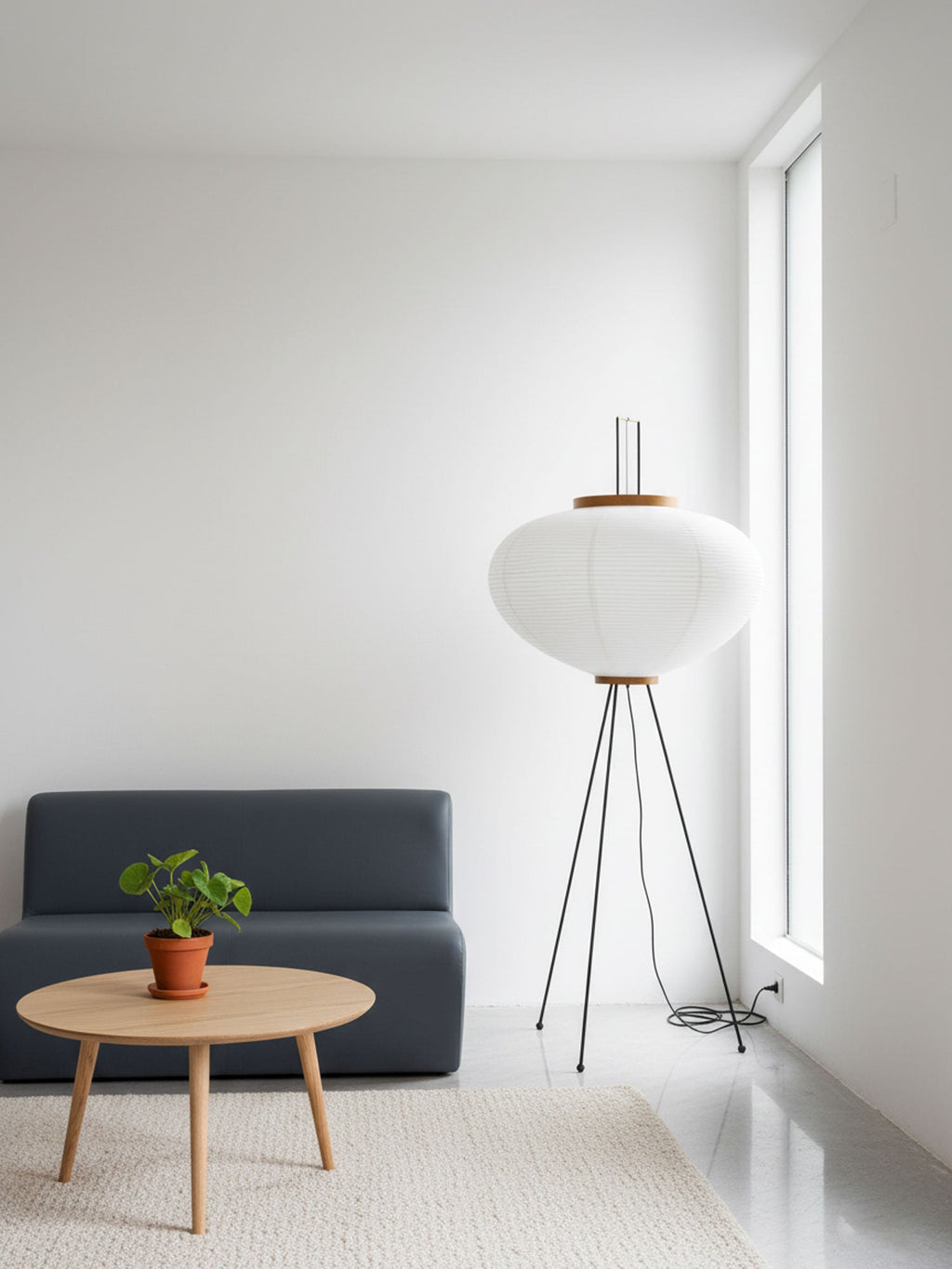 Mid-century ihlette rizspapír állólámpa