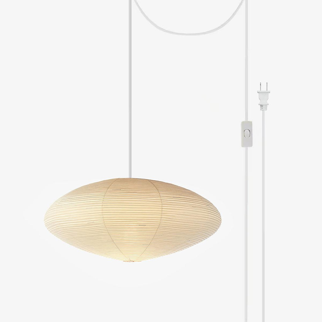 Handcrafted 15A Swag Light — Translucent Washi Paper Shade