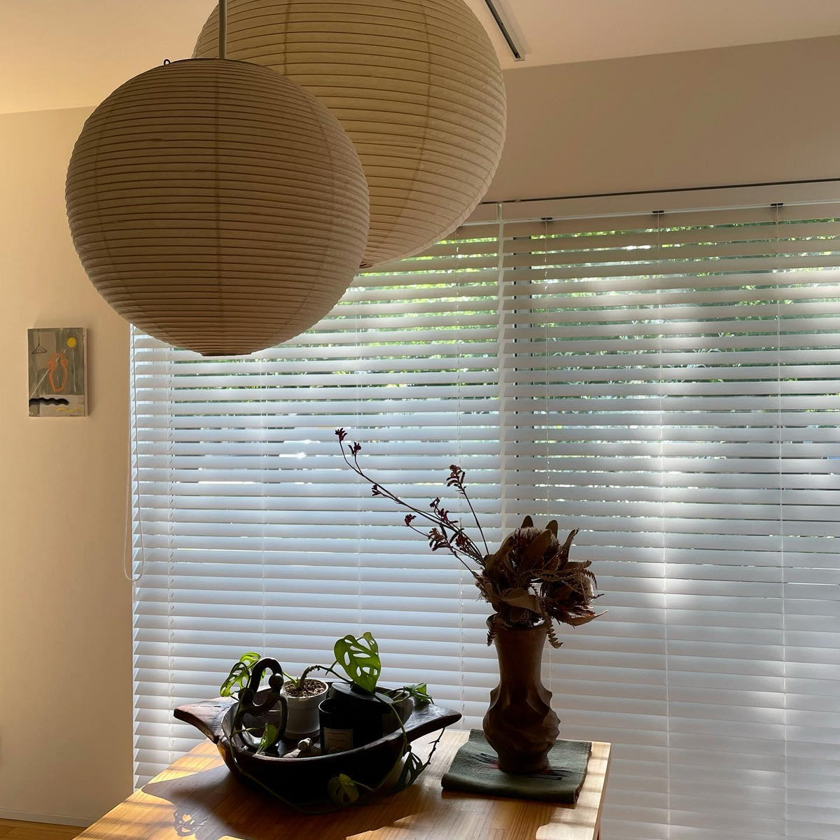 Papierowa lampa wisząca Lustra — średnica 40cm, ręcznie wykonany papier washi