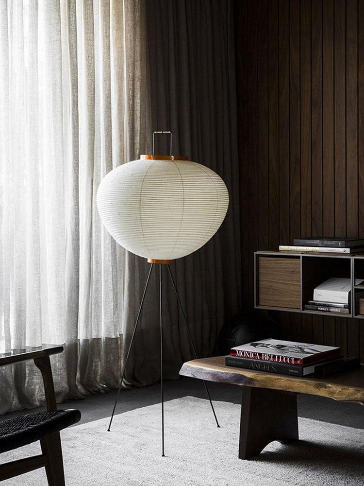 Traditionel gulvlampe i rispapir