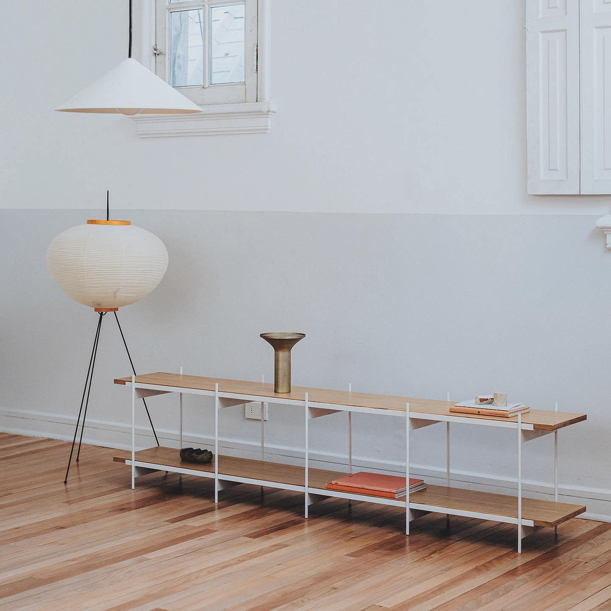 Traditionel gulvlampe i rispapir