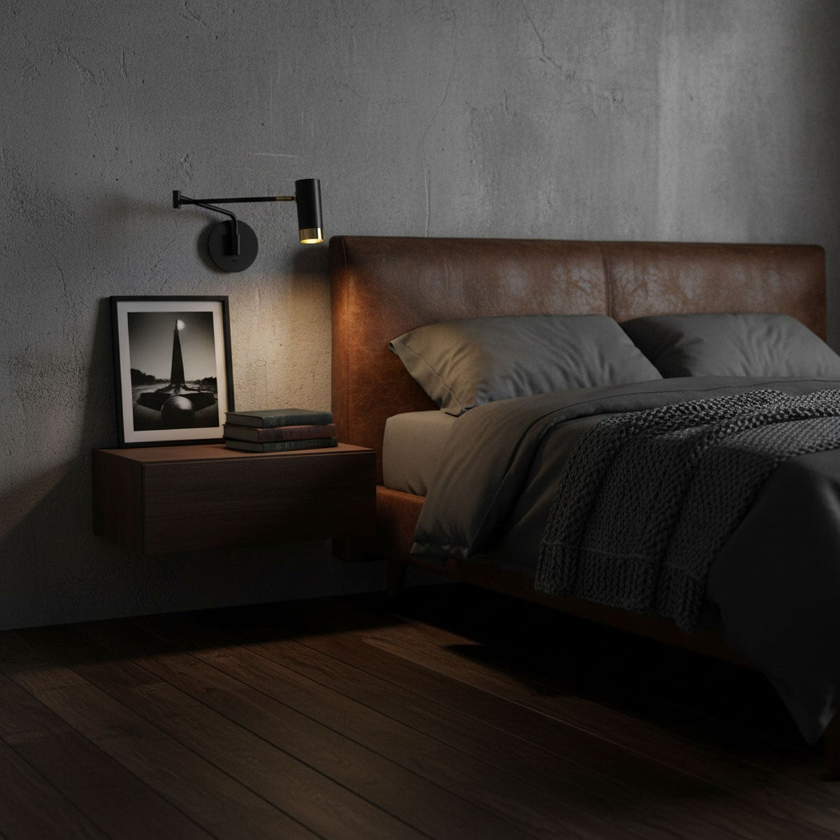 Ridge Arm Wall Lamp — Adjustable Swing Arm, Pivoting Shade