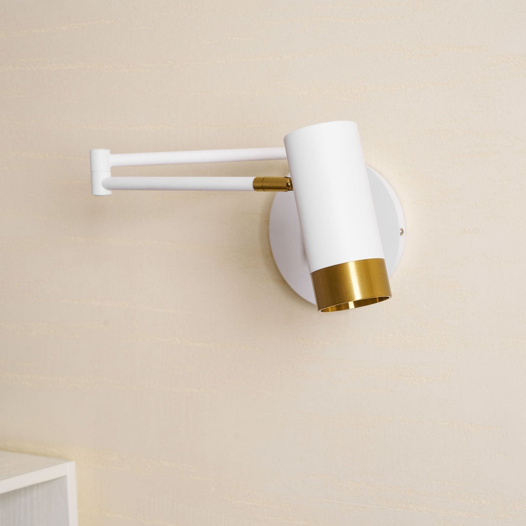 Ridge Arm Wall Lamp — Adjustable Swing Arm, Pivoting Shade