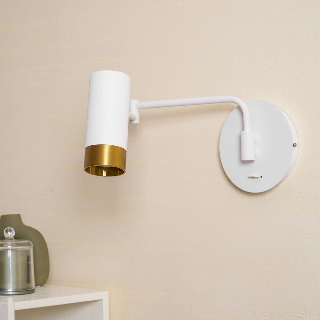 Ridge Arm Wall Lamp — Adjustable Swing Arm, Pivoting Shade