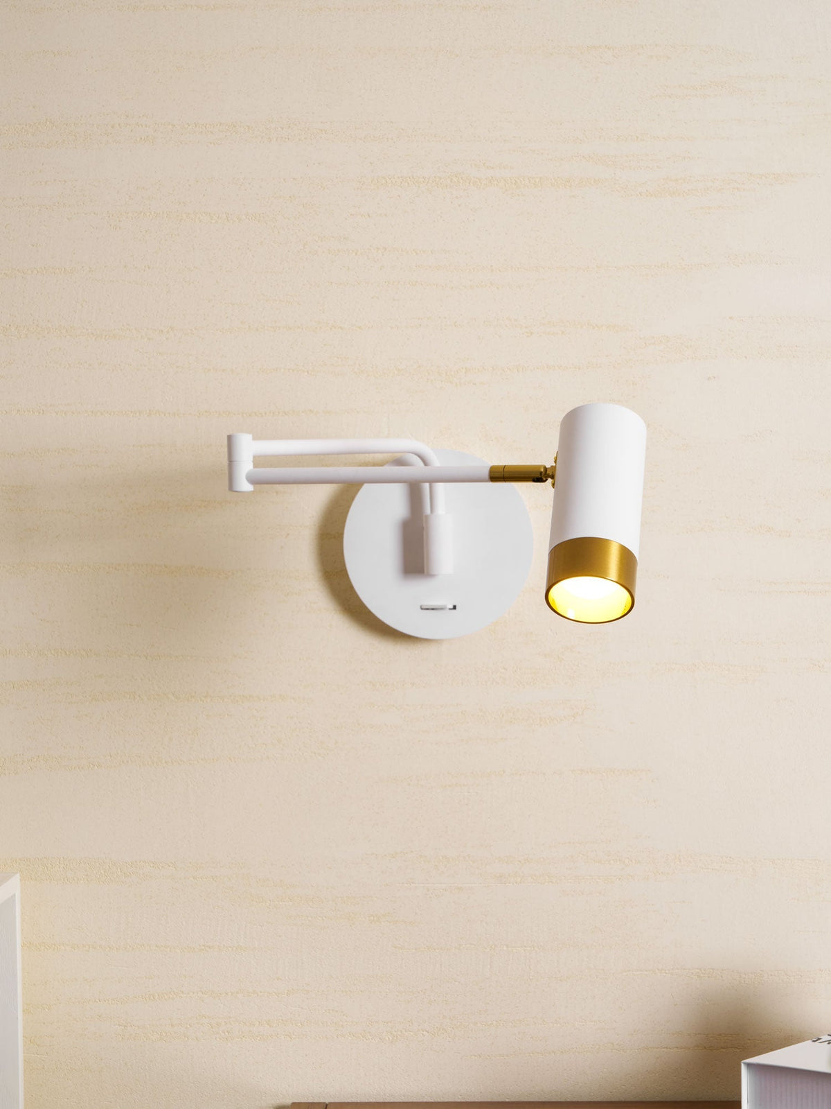 Ridge Arm Wall Lamp — Adjustable Swing Arm, Pivoting Shade