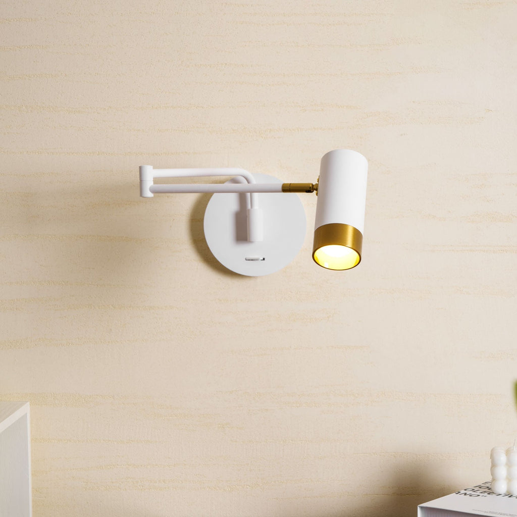Ridge Arm Wall Lamp — Adjustable Swing Arm, Pivoting Shade